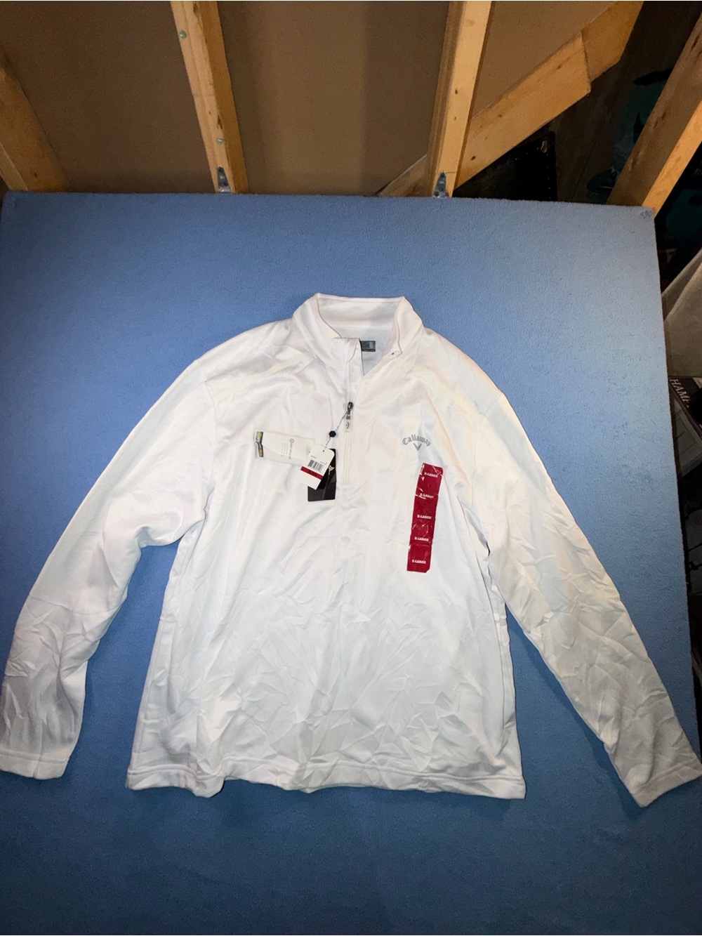 Men's White Long-Sleeve Quarter-Zip Jacket - Callaway NWT XL